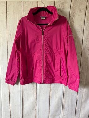Columbia Omni-Shield Pink Women's Packable Full Zip Windbreaker Jacket Large